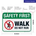 thumbnail image 3 of Pool Sign, Safety First Walk Do Not Run Sign,, 3 of 5