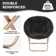 thumbnail image 5 of Magshion Set of 2 Saucer Chair Soft Faux Fur Folding Accent Chair, Lounge Lazy Chair Moon Chair Seat with Metal Frame for Bedroom Living Room, Black, 5 of 10