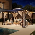 thumbnail image 2 of KAMEROUT 13'x11' Patio Gazebo, Double Tiered outdoor gazebo with Mosquito Nettings for Backyard, Garden, Lawn, Navy Blue, 2 of 12
