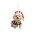 thumbnail image 2 of Dalxymotic Christmas Dog Hanging Ornament, Cute Puppy Xmas Hanging Pendant, Festive Themed Hang Tag Decor, Seasonal Decorative Dangler for Home, Indoor, Party, Tree, Mantel, 2 of 6