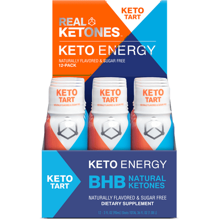 Real Ketones Keto Clean Energy Shot Tart, 12 Count
