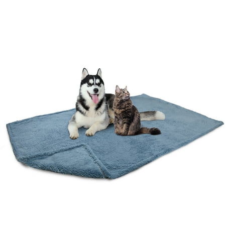 UPC: 0840168302321 | PetAmi Fluffy Waterproof Dog Blanket for Bed Large Dogs  Soft Warm Pet Sherpa Throw Pee Proof Couch Cover  Reversible Cat Blanket Sofa Crate Kennel Protector  Washable Mat (Dusty Blue  60×80)