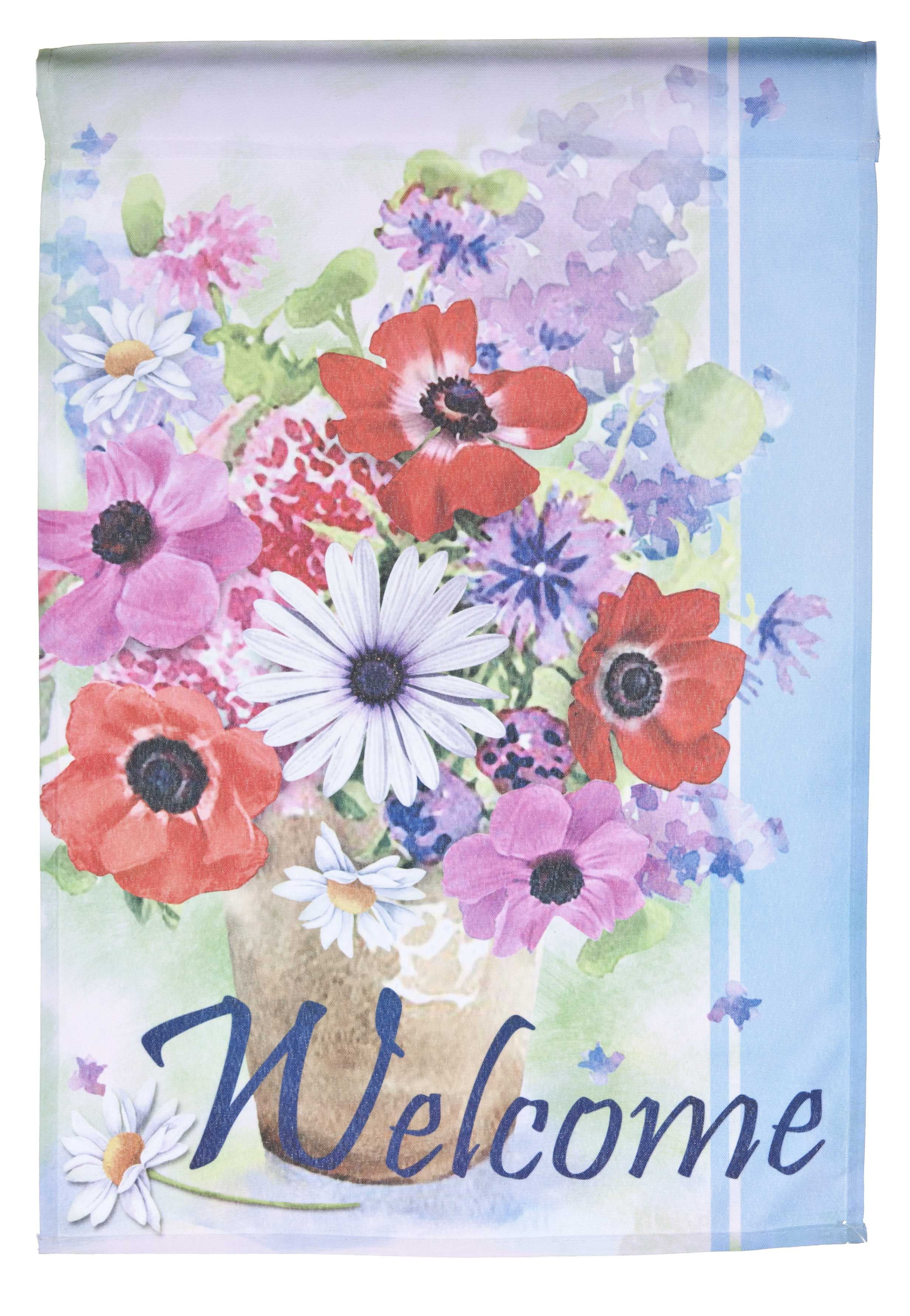 Flower Bouquet Welcome Lawn Flag by Garden Accents (12 x 18 Inch) by