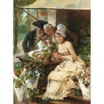 thumbnail image 2 of Antonio Lonza 19x24 Black Ornate Framed Double Matted Museum Art Print Titled: The Flower Seller, 2 of 5