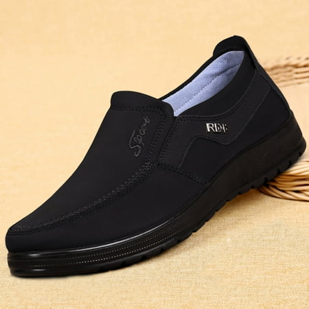 

Cathalem Mens Shoes Slip on Casual Fashion All Season Men Casual Shoes Flat Bottoms Non Slip Steel Toe Casual Shoes Men Black 8.5