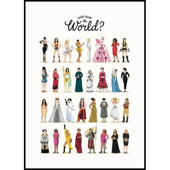 Who Run The World Poster Wall Art, Modern Wall Decor For Living Room Bedroom, 8x12 UNFRAMED