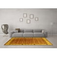 thumbnail image 3 of Ahgly Company Machine Washable Indoor Square Oriental Yellow Industrial Area Rugs, 3' Square, 3 of 4