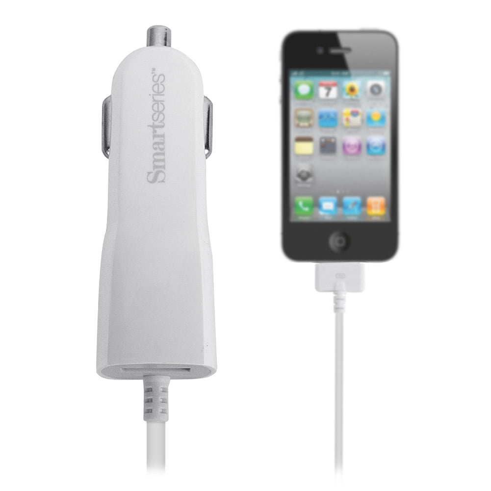 SmartSeries 2.1A Car Charger with USB Port and 30Pin Charging Cable