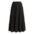 thumbnail image 6 of WQNVRNR Girls Tiered Hem Skirts- Elastic Waist A-Line Casual High Waist Flowy Skirts Black Size 6, 6 of 7