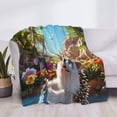 thumbnail image 3 of Fuzoiu Playful Hedgehog Forest Pond Print Flannel Blanket,Throw Blanket,Flannel Home Decor,Fleece Bed Blankets,Cozy Soft Blanket for Bed, Sofa, Camping, and Travel-50"x40", 3 of 6