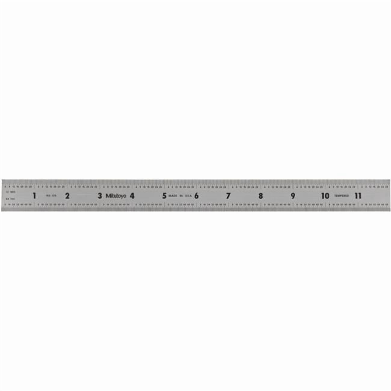 Series 182 Steel Rulers, 12 in, Wide, Stainless Steel, Inch/Metric, Rigid