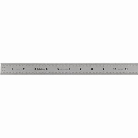 Series 182 Steel Rulers, 12 in, Wide, Stainless Steel, Inch/Metric, Rigid
