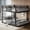 Black + Metal + Full, variant on Queen over Queen Bunk Bed with Ladders & Guardrails, Upgraded Round-Pipe Metal Frame, Stylish & Versatile for Any Room,Black