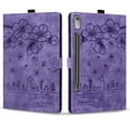 thumbnail image 7 of XYX Case for Lenovo Tab P12 12.7 inch 2023 TB370FU, Cherry Blossom Cat PU Leather Folio Stand Magnetic Shockproof Protective Cover (Purple), 7 of 7