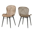 thumbnail image 2 of bali & pari Sabelle Rattan Japandi Dining Chairs, Set of 2, Greywashed, 2 of 9