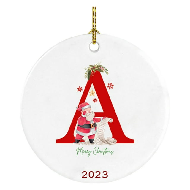 Decoraciones de Navidad Al Aire Libre Decoración Del Árbol de Navidad Colgante Personalizado Navidad 26 Carta Decoración, Decoración Del Árbol de Navidad Regalo de Navidad Decoraciones Del Árbol de Na