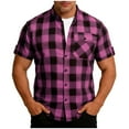 thumbnail image 2 of Purcolt Shirts for Men Comfort Casual Plaid Short Sleeve Button Down Shirt Lightweight Regular Fit Business Work Office Tops with Pockets, 2 of 8