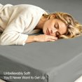 thumbnail image 2 of Subrtex Bedding Fitted Sheet Stain Resistant Soft Brushed Microfiber Single 1 Fitted Sheet for Mattress(Twin XL,Light Gray), 2 of 4
