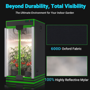 ALPHAGROW 2 x 2 ft 600D Canvas Grow Tent Kit with 33 W LED Light, 6 in Inline Fan and Carbon Filter