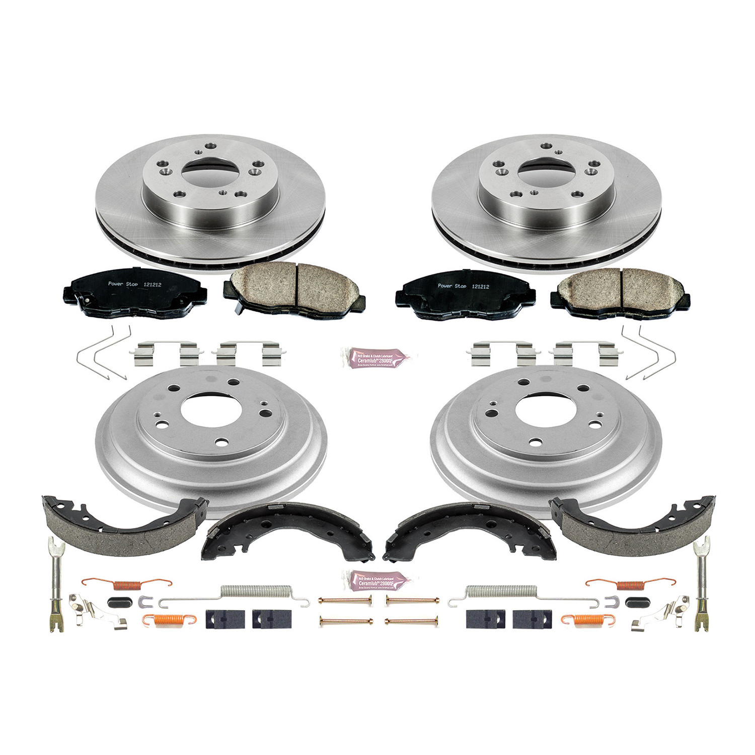 Power Stop Front and Rear Stock Replacement Drum and Shoe Kit KOE15242DK