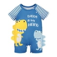 thumbnail image 2 of Peleles de manga corta de verano para bebé recién nacido, monos de gateo, transpirables con ropa con estampado de dinosaurio para uso diario de fiesta 9 a 12 meses, 2 of 9