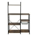 thumbnail image 3 of Baker’s Rack Kitchen Storage Shelf, 4-Tier Microwave Stand, Coffee Bar for Spice, Pots and Pans Organizer, Vintage Black, 3 of 7