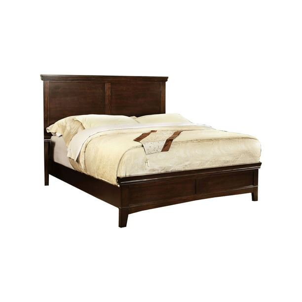 Wooden California King Bed With Panel, Cherry Wood Headboard And Footboard Set