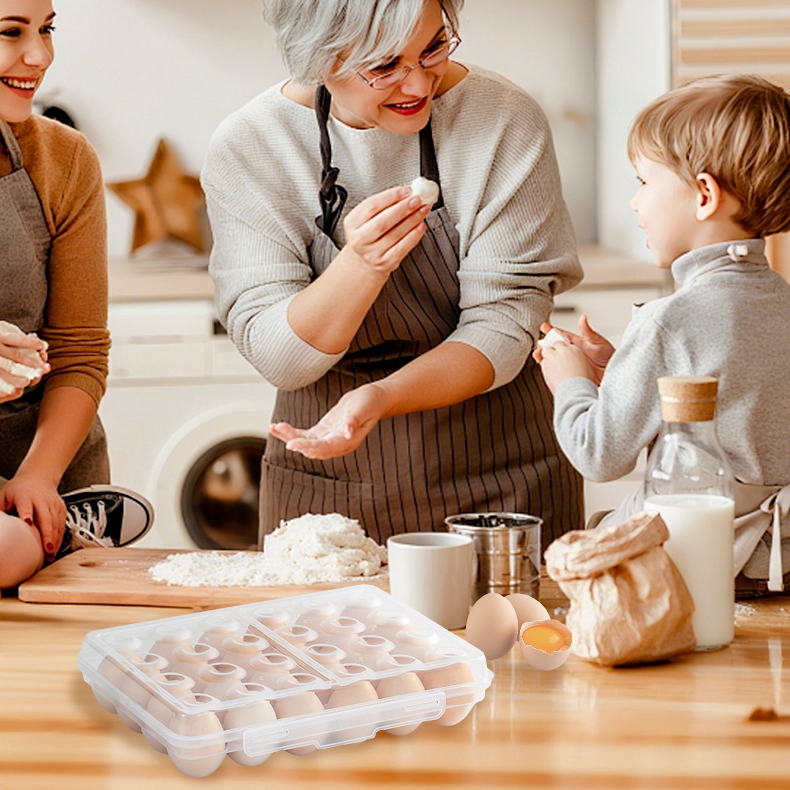 Egg Holder, Large Capacity Clear Egg Storage Box with Lid, Egg Container for Refrigerator, Jumbo 24-Capacity Egg Storage Box,Plastic Egg Storage Container, Egg Organizer for Protect and Keep Fresh