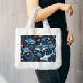 thumbnail image 6 of Rocae Playful Whales Underwater Scene or Plush Underarm Bag White Furry Purse Handbag for Autumn and Winter, 6 of 7