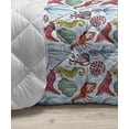 thumbnail image 3 of Under the Sea Down Alternative Comforter, Simplistic Nautical Concept of Seaweed Aquarium Coral Plantation, Microfiber Quilt for All Season, 5 Sizes, Dark Coral Coral White, by Ambesonne, 3 of 3