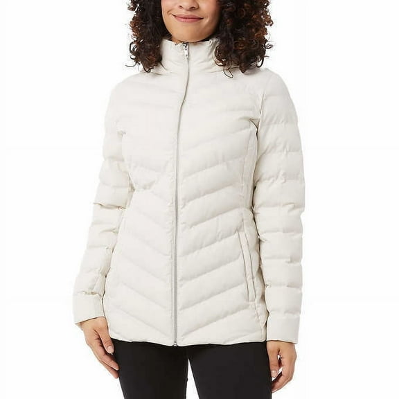32 Degrees Ladies' Power Stretch Hooded Jacket Size: L, Color: Birch (Cream)
