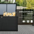 thumbnail image 4 of Outsunny 75 Gallon Wicker Outdoor Storage Box, Deck Box with Gas Strut, 4 of 10