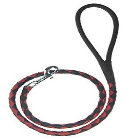 - Dogline Round Braided Leather Leash W1/4