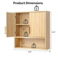 thumbnail image 4 of Ktaxon Fluted Bathroom Cabinet Wall Mount, Medicine Cabinet Storage Organizer with Single Door and Adjustable Shelves, Oak, 4 of 12