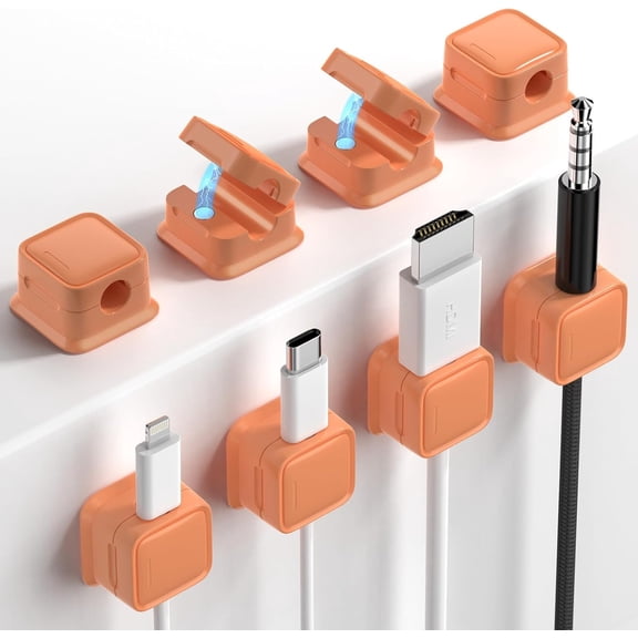 8 Pack Cord Organizer Holder, Strong Adhesive Desk Cable Management Magnetic Easy Open,Organize Phone Charging Cords Wire Holder Organizer Neatly for Home,Office,Car,Desk,Nightstand