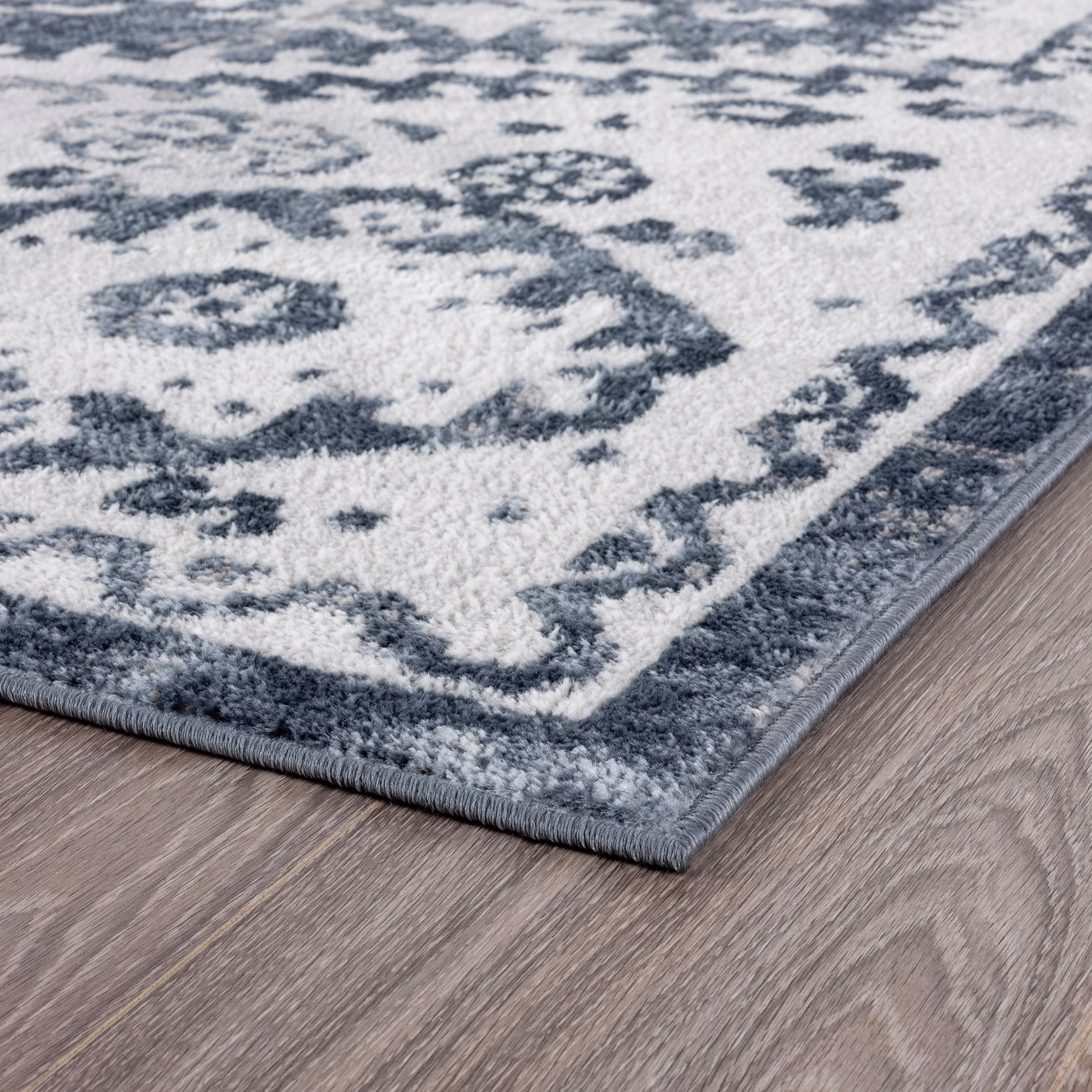Bliss Rugs Vintage Traditional Geometric Area Rug, Indoor Rugs for Living Room, Dining Room, Bedroom | Blue, 5' x 7' (5'3''x7'3'')