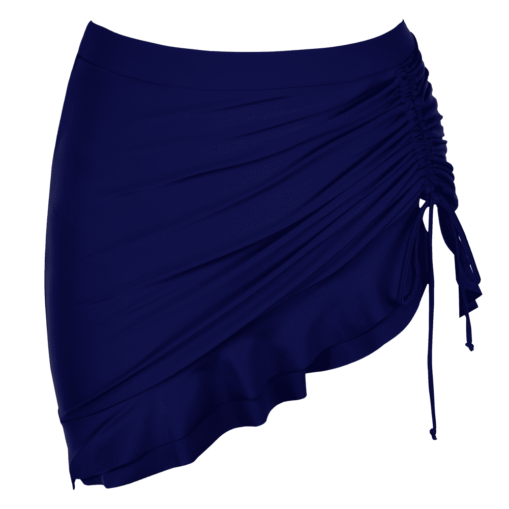 Hilor Women's High Waisted Tankini Bottom Ruffled Swim Skirts Side Pull Tie Swimsuit Bottom