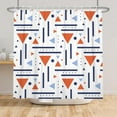 thumbnail image 3 of Abstract Geometric Shower Curtain Colorful Geometric Abstract Boho Orange Triangle, Modern Minimalist Boho Art Bathroom Decor Waterproof Fabric Bath Curtain 60x72 inch, 3 of 12