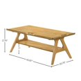thumbnail image 2 of Roundhill Furniture Arona Mid-Century Modern Wood Shelf Coffee Table, Natural Oak Finish, 2 of 8
