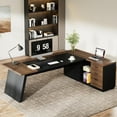 thumbnail image 1 of Tribesigns L-Shaped Executive Desk, 78-Inch Modern Office Desk with Drawers and Lateral File Cabinet, 1 of 5