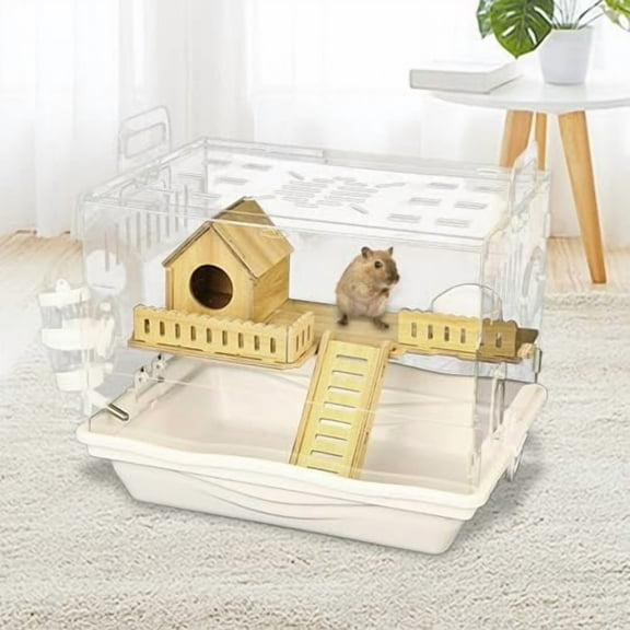 Acrylic Hamster House, Clear, Easy Clean, Small Animal Cage for Small Pet Mice Gerbils, House