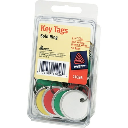 Key Identification Tags - Avery®, AVE11026, Key Tags, 50 / Pack, Assorted