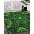 thumbnail image 3 of Ahgly Company Machine Washable Indoor Square Transitional Dark Forest Green Area Rugs, 7' Square, 3 of 7