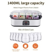 Probiotic Yogurt Maker, Probiotic Yogurt Maker with Adjustable Temperature & Time Control,Ultimate Yogurt Maker with 8 Pcs Glass Jars, Automatic Digital Yoghurt Maker Machine