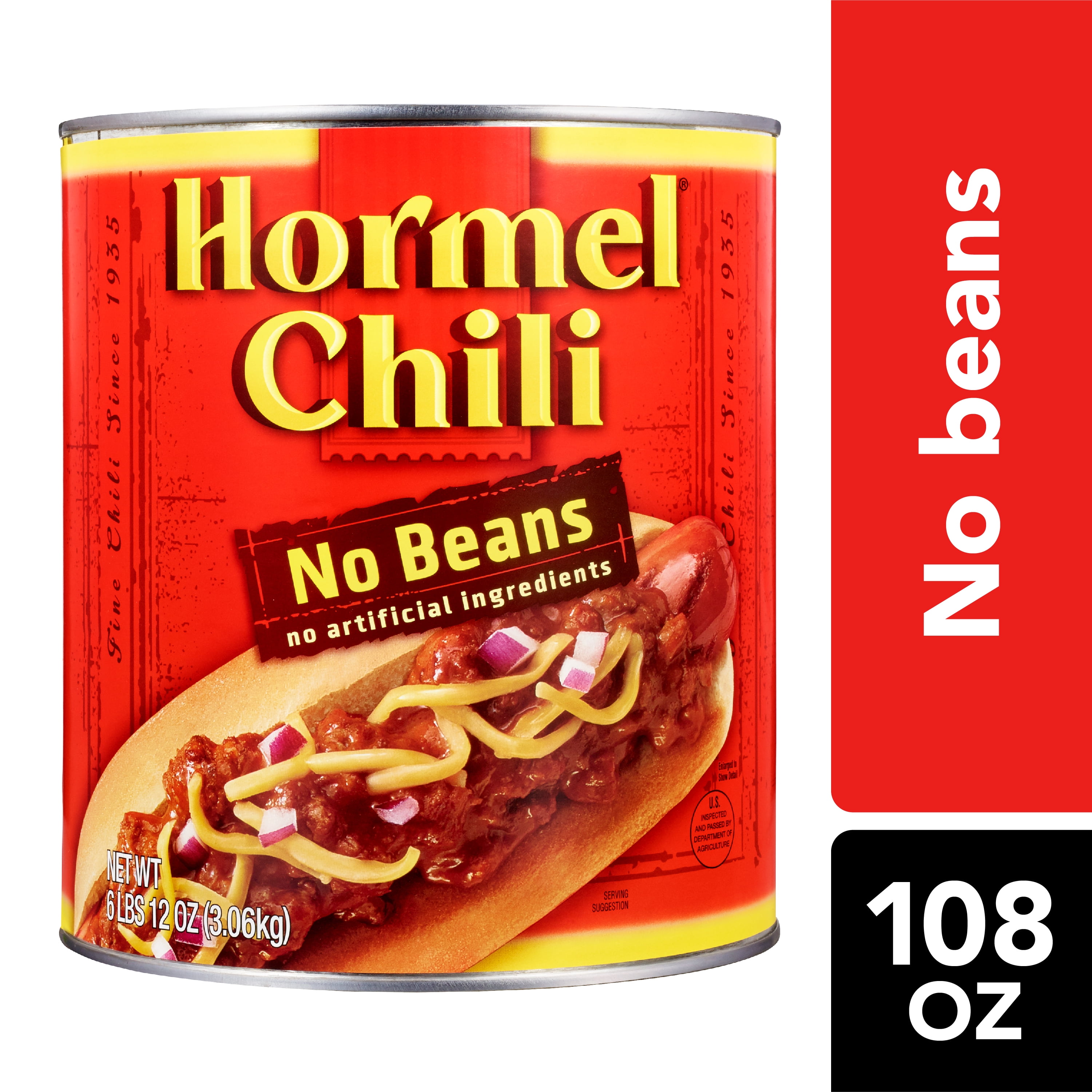 Hormel Chili No Beans, 108 oz
