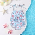 thumbnail image 2 of Yammkia Girls One-Piece Swimsuits Girls Swimsuit One Piece Swimsuits Ruffle Ruched Bathing Suit Adjustable Straps Padded Swimwear (Light Blue,2-3 Years), 2 of 6