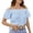 r-364Blue89, variant on Women T-Shirts Boat Neck Short Sleeve One-Line Shoulder Solid Color Ruffled Women T Shirts Loose Fit,Red