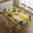 thumbnail image 2 of Yellow Dot Sunflower Bee Pattern Rectangle Tablecloth 60"x84",Waterproof Polyester Rectangle Table Cloth, Wipeable Spillproof Polyester Tablecloth for Dining, Camping, Indoor and Outdoor, 2 of 5