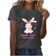 thumbnail image 4 of Camisas de Manga Corta para las Mujeres Moda Casual Impresión Cuello Redondo Suéter Tee Blusas, 4 of 4
