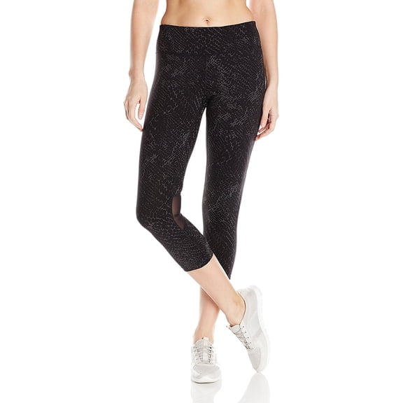 Calvin Klein Womens Performance Reflective Snake Print Capri Leggings;XL